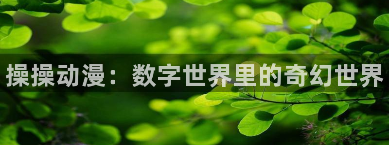 男人动漫天堂在线：操操动漫：数字世界里的奇幻世界
